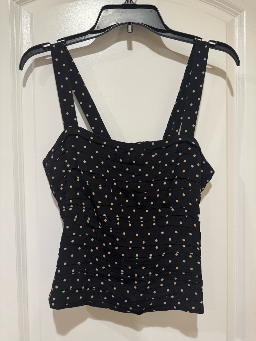 PAIGE Black Tank Top with Cream Polka Dots